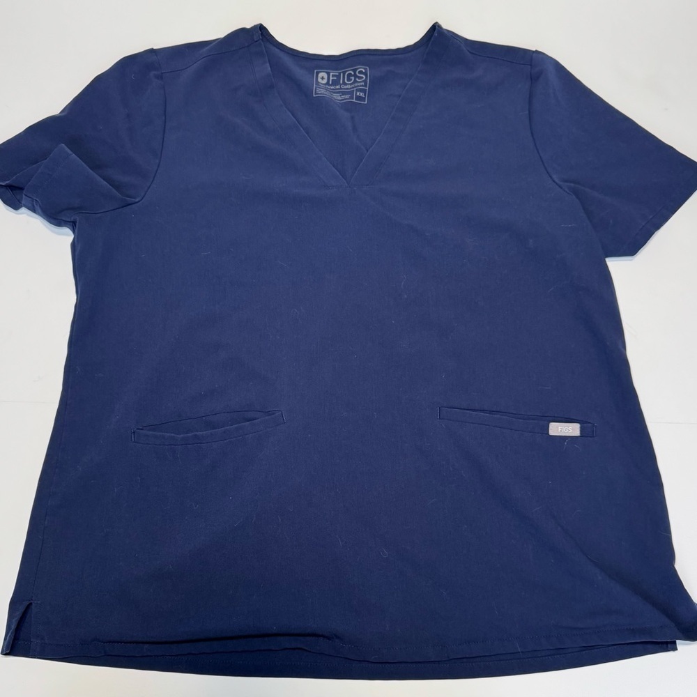 FIGS basic V neck mens scrub top navy blue XXL